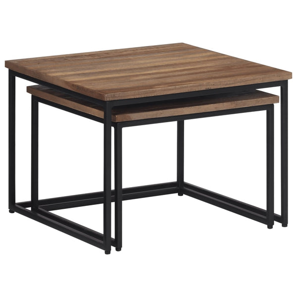 Satztische 2er Set Teak Massivholz