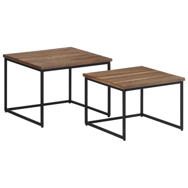 Satztische 2er Set Teak Massivholz