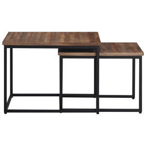 Satztische 2er Set Teak Massivholz