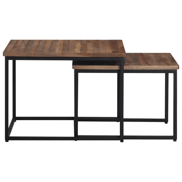 Satztische 2er Set Teak Massivholz