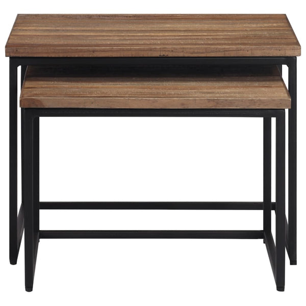Satztische 2er Set Teak Massivholz