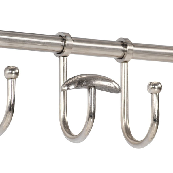 Wandgarderobe mit Spiegel & Haken Aluminium