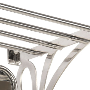 Wandgarderobe mit Spiegel & Haken Aluminium