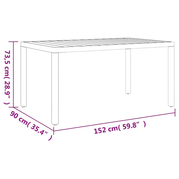 vidaXL Ensemble de salle à manger de jardin 7 pcs Noir et marron Aluminium