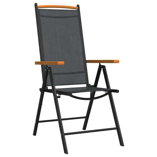 vidaXL Ensemble de salle à manger de jardin 7 pcs Noir et marron Aluminium