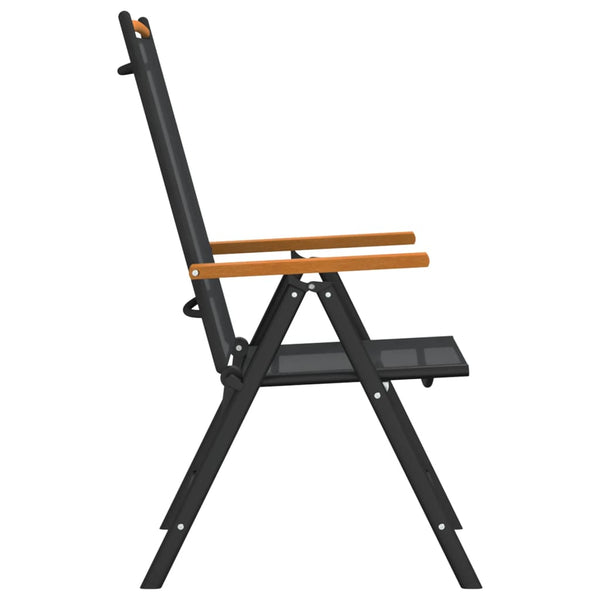 vidaXL Ensemble de salle à manger de jardin 7 pcs Noir et marron Aluminium