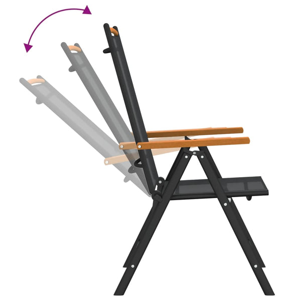 vidaXL Ensemble de salle à manger de jardin 7 pcs Noir et marron Aluminium
