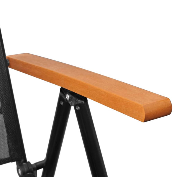 vidaXL Ensemble de salle à manger de jardin 7 pcs Noir et marron Aluminium