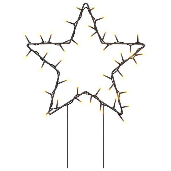 Weihnachtssterne mit Erdspießen, 3 Stk, 50 LEDs