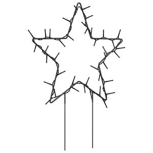 Weihnachtssterne mit Erdspießen, 3 Stk, 50 LEDs