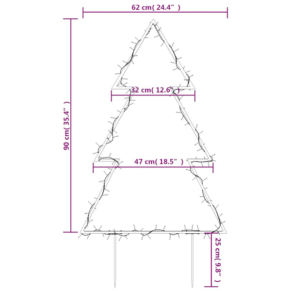 Weihnachtsbaum mit Erdspießen, 90cm, 115 LEDs
