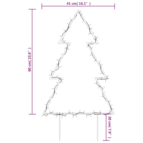 Weihnachtsbaum mit Erdspießen 60cm, 80 LEDs