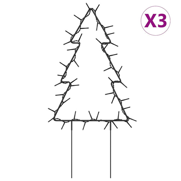 Weihnachtsbäume mit Erdspießen, 3er-Set