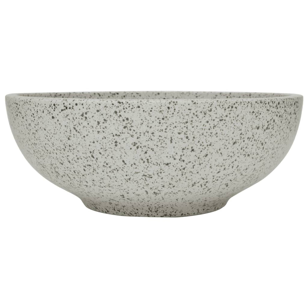 Aufsatzwaschbecken Grau Rund Ø41x14 cm Keramik