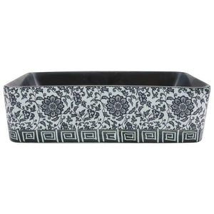 Lavabo à poser vidaXL noir et bleu rectangulaire 46x35,5x13 cm en céramique
