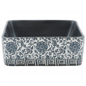 Lavabo à poser vidaXL noir et bleu rectangulaire 46x35,5x13 cm en céramique