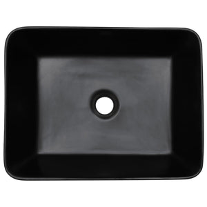 Lavabo à poser vidaXL noir et bleu rectangulaire 46x35,5x13 cm en céramique