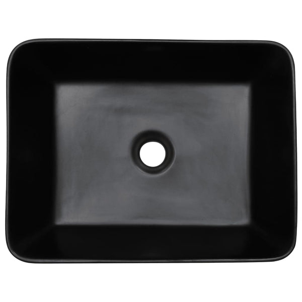 Lavabo à poser vidaXL noir et bleu rectangulaire 46x35,5x13 cm en céramique