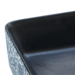 Lavabo à poser vidaXL noir et bleu rectangulaire 46x35,5x13 cm en céramique