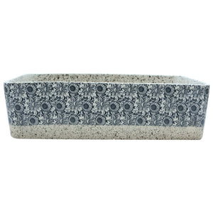 Aufsatzwaschbecken Grau Blau Rechteckig 46x35,5x13cm Keramik
