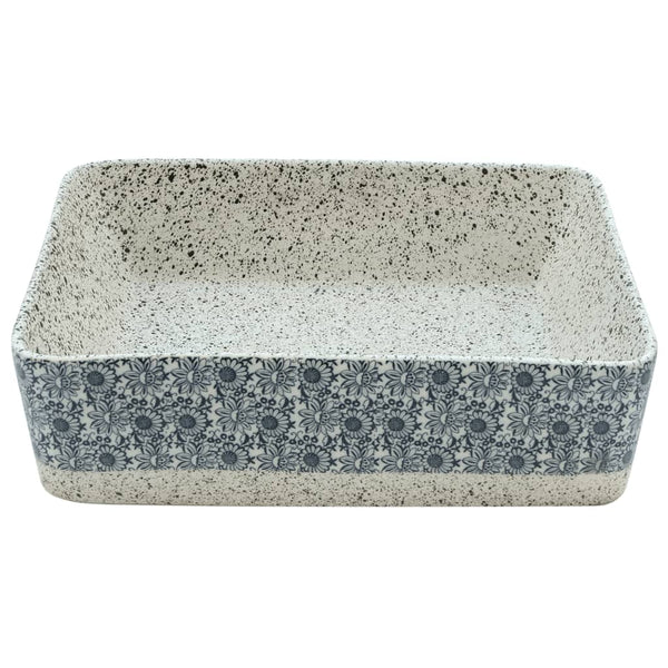 Aufsatzwaschbecken Grau Blau Rechteckig 46x35,5x13cm Keramik