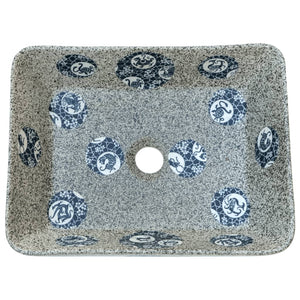 Aufsatzwaschbecken Mehrfarbig Rechteckig 46x35,5x13cm Keramik