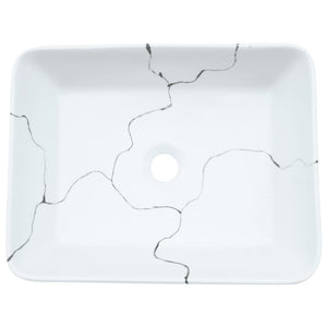 Aufsatzwaschbecken Weiß Rechteckig 46x35,5x13cm Keramik