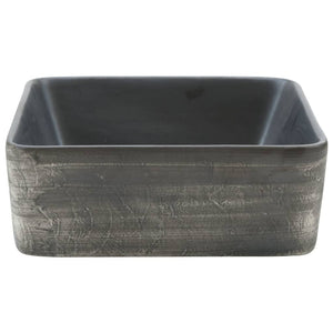 vidaXL Lavabo à poser Noir Marron Rectangulaire 46x35,5x13 cm Céramique