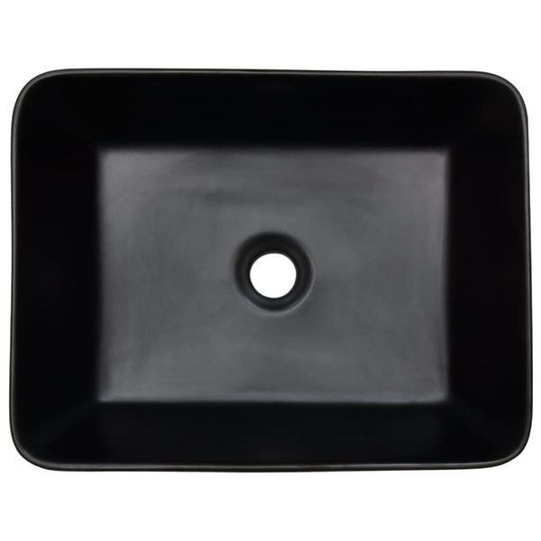 vidaXL Lavabo à poser Noir Marron Rectangulaire 46x35,5x13 cm Céramique