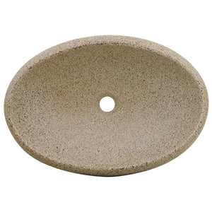 Aufsatzwaschbecken Sandfarben Oval 59x40x15 cm Keramik