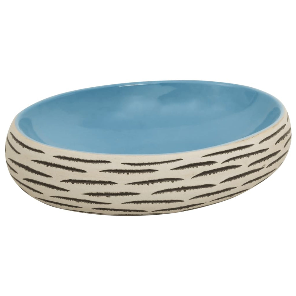 Aufsatzwaschbecken Mehrfarbig Oval 59x40x15 cm Keramik