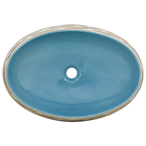 Aufsatzwaschbecken Mehrfarbig Oval 59x40x15 cm Keramik