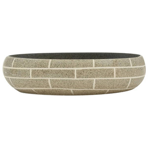 vidaXL Lavabo à poser multicolore ovale 59x40x15 cm en céramique