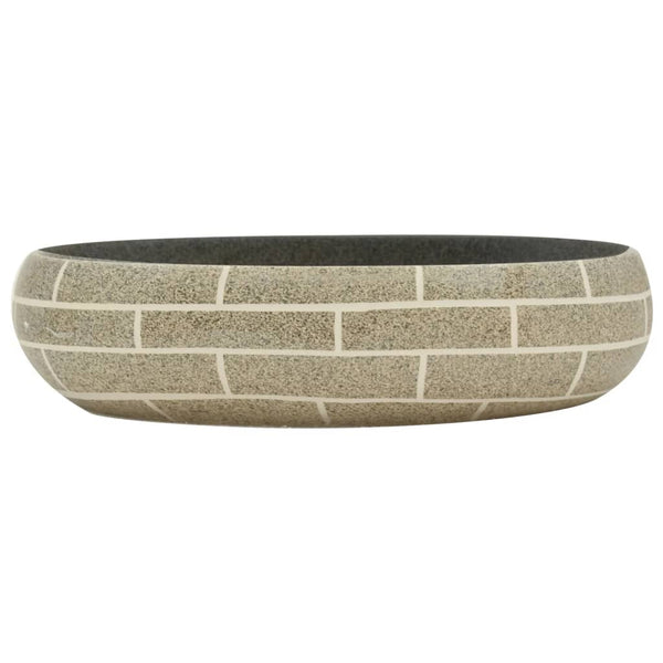 vidaXL Lavabo à poser multicolore ovale 59x40x15 cm en céramique
