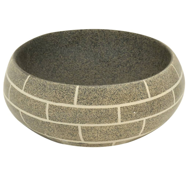 vidaXL Lavabo à poser multicolore ovale 59x40x15 cm en céramique