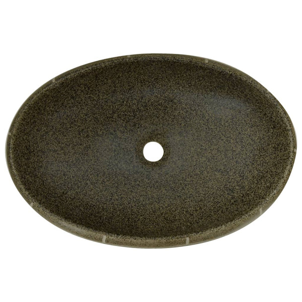 vidaXL Lavabo à poser multicolore ovale 59x40x15 cm en céramique