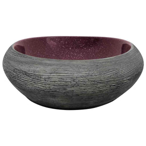 Aufsatzwaschbecken Lila und Grau Oval 59x40x14 cm Keramik