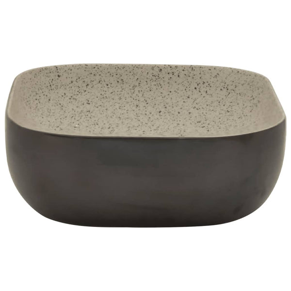Aufsatzwaschbecken Grau Schwarz Rechteck 48x37,5x13,5cm Keramik