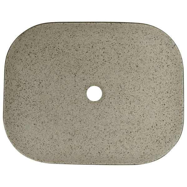 Aufsatzwaschbecken Grau Schwarz Rechteck 48x37,5x13,5cm Keramik