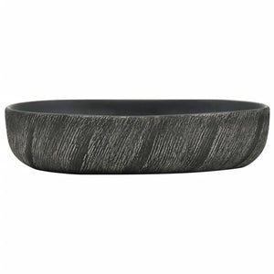 Aufsatzwaschbecken Schwarz Oval 59x40x14 cm Keramik