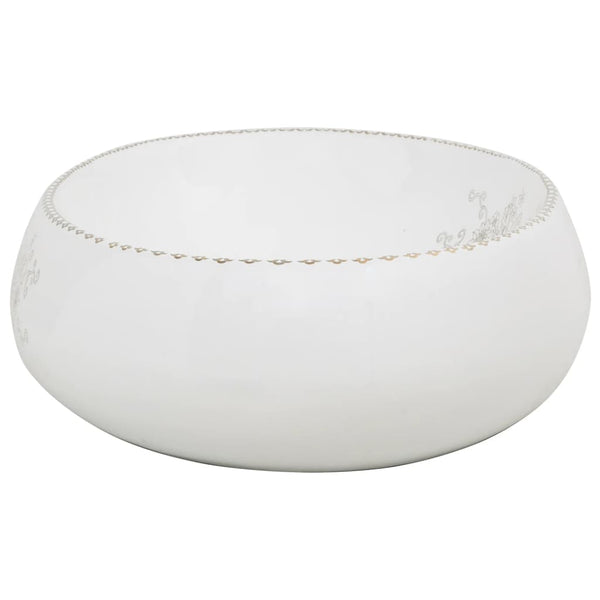 Aufsatzwaschbecken Weiß Oval 59x40x15 cm Keramik