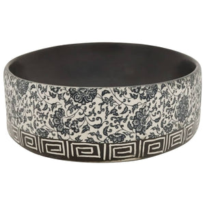 Lavabo à poser vidaXL ovale noir et bleu 56,5x36,5x13,5 cm en céramique