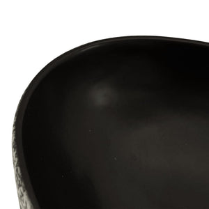 Lavabo à poser vidaXL ovale noir et bleu 56,5x36,5x13,5 cm en céramique