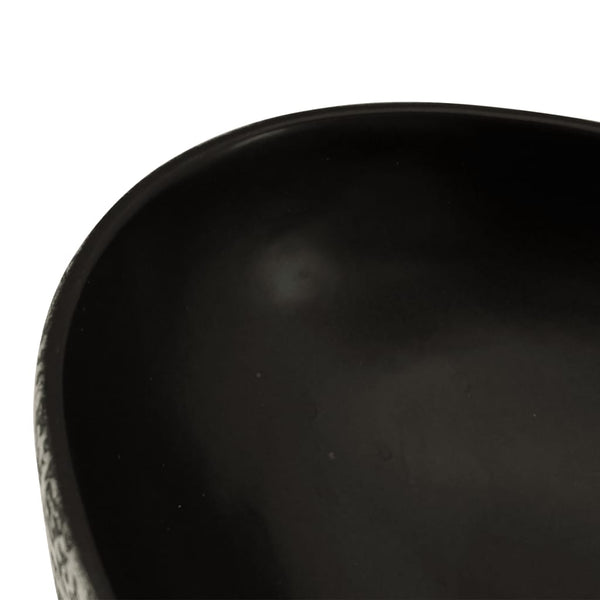 Lavabo à poser vidaXL ovale noir et bleu 56,5x36,5x13,5 cm en céramique