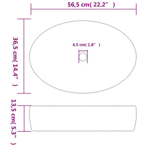 Lavabo à poser vidaXL ovale noir et bleu 56,5x36,5x13,5 cm en céramique