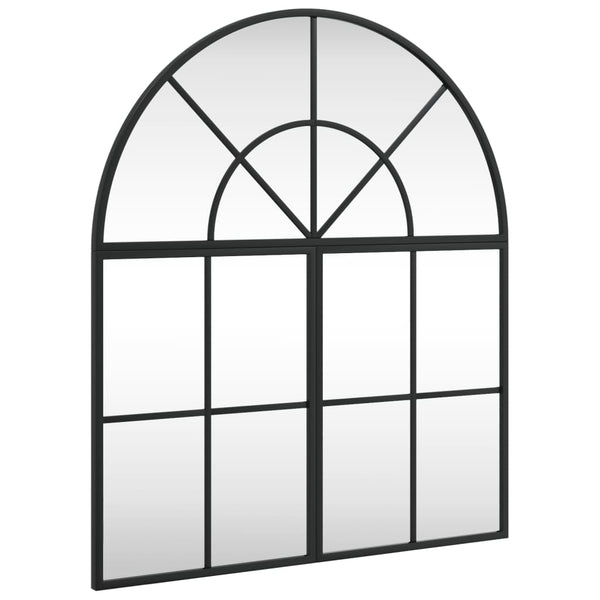 Schwarzer Wandspiegel 60x70 cm Gewölbt