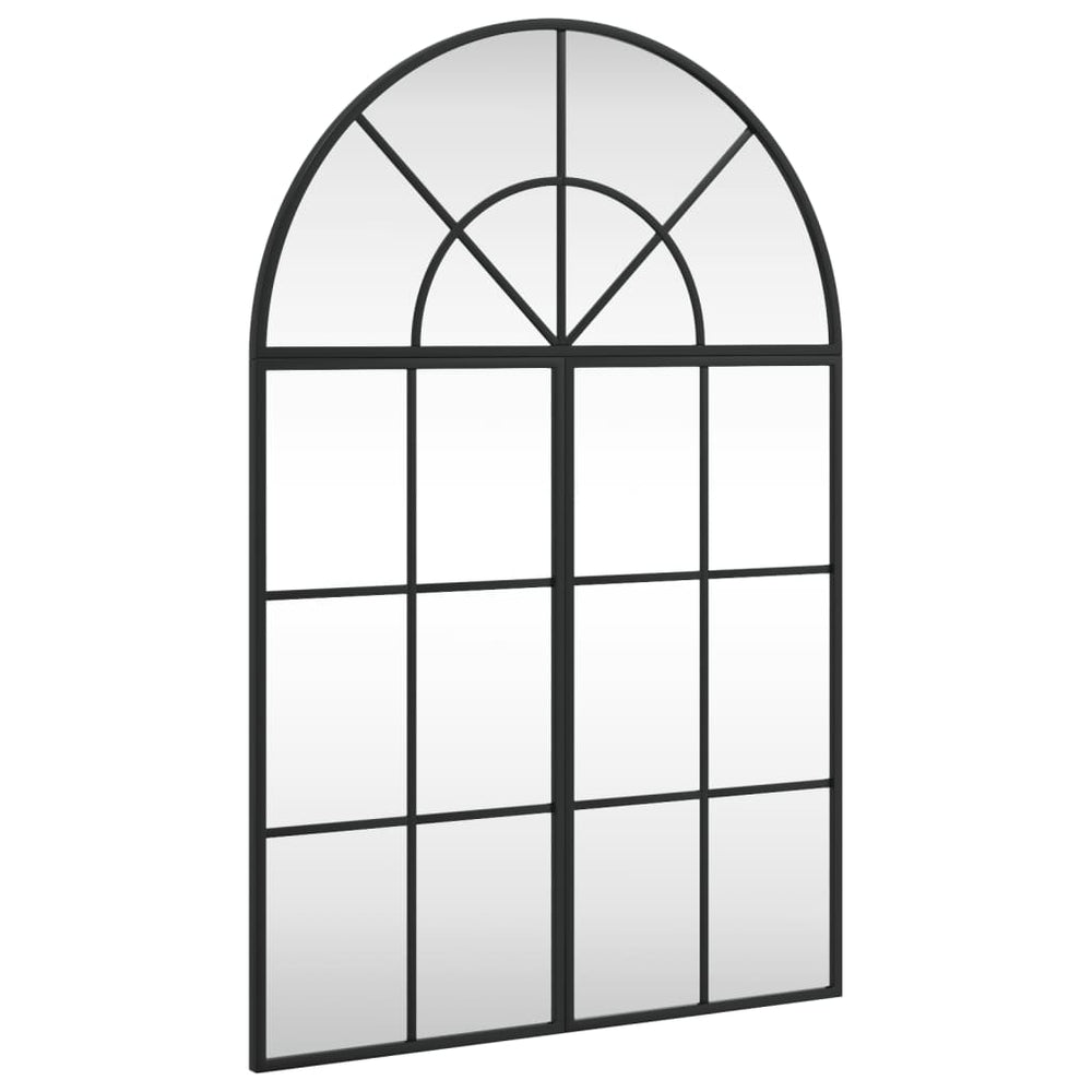 Schwarzer Wandspiegel 60x90 cm Gewölbt