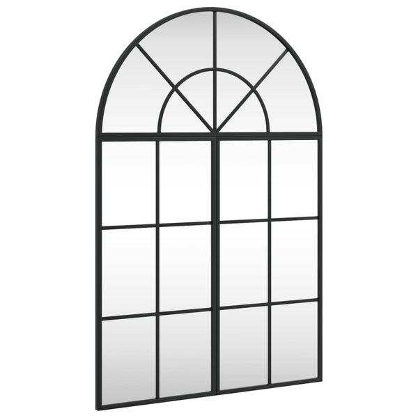 Schwarzer Wandspiegel 60x90 cm Gewölbt