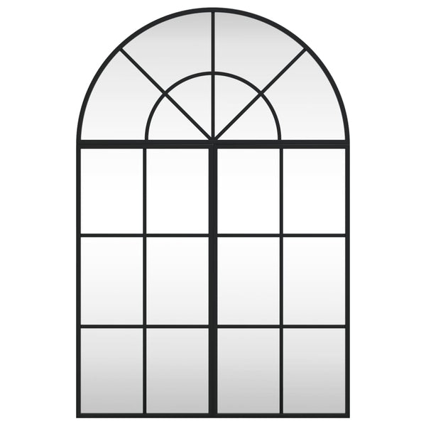 Schwarzer Wandspiegel 60x90 cm Gewölbt