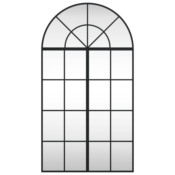 Schwarzer Wandspiegel 60x110 cm, Gewölbt